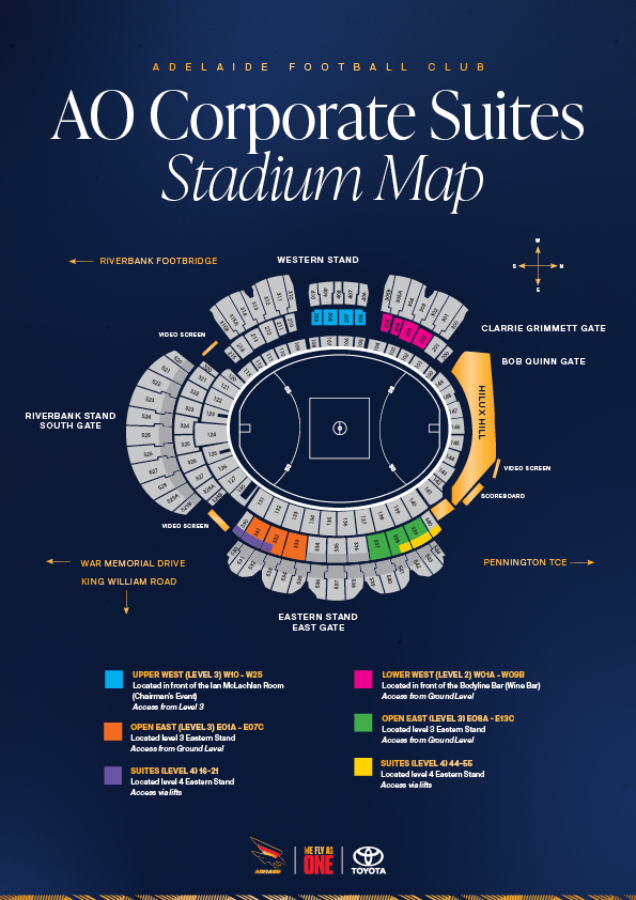 CORP1219 Adelaide Oval Maps Corporate Boxes